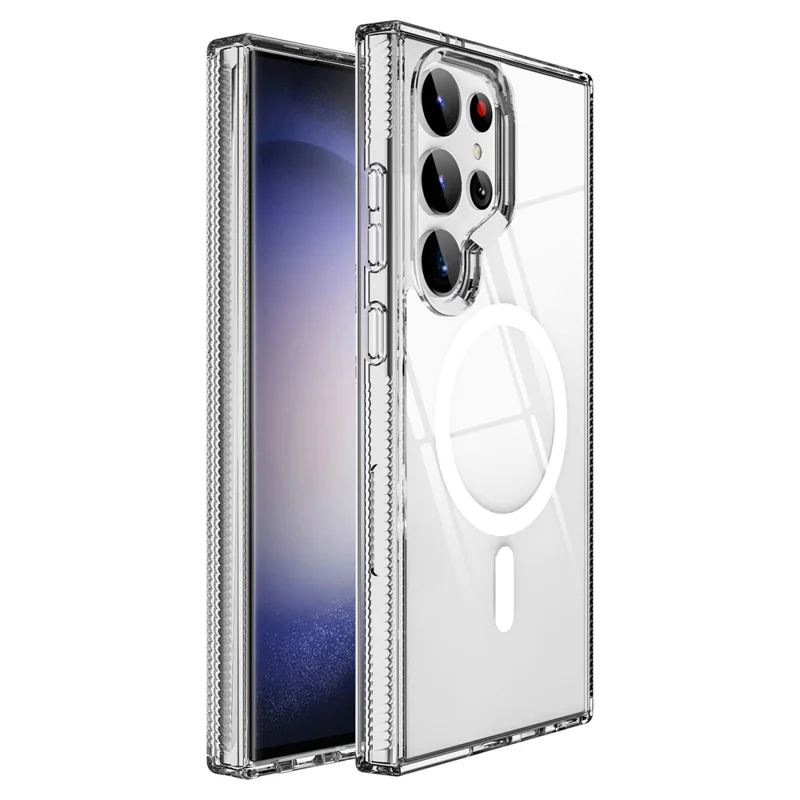 For Samsung Galaxy S25 Ultra Magnetic Case TPU + PC Clear Back Cover - Transparent