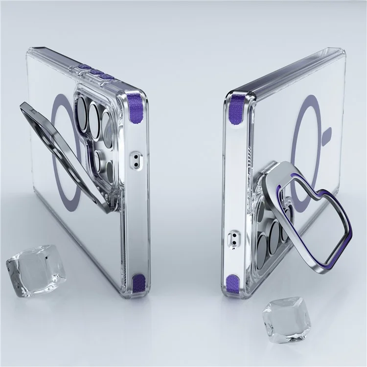 Für Samsung Galaxy S24 Ultra Hülle kompatibel mit MagSafe TPU + PC Handyhülle mit unsichtbarem Ständer - Saphir