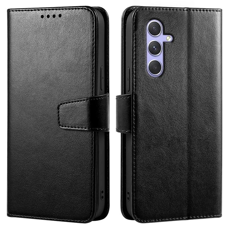 Étui pour Samsung Galaxy A25 5G (Global) (161,0 x 76,5 x 8,3 mm) Support Porte-cartes Portefeuille Housse de téléphone en cuir - Noir