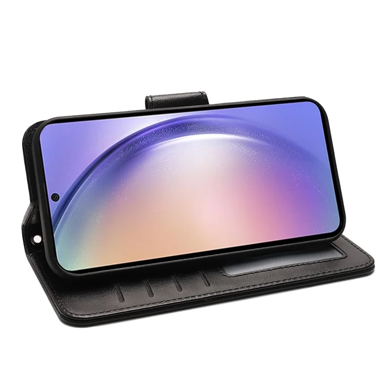 Étui pour Samsung Galaxy A25 5G (Global) (161,0 x 76,5 x 8,3 mm) Support Porte-cartes Portefeuille Housse de téléphone en cuir - Noir