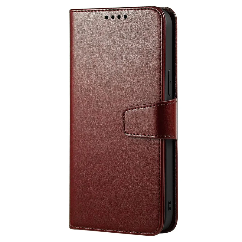 For Samsung Galaxy S24 Case Stand Card Holder Wallet Leather Phone Cover - Brown