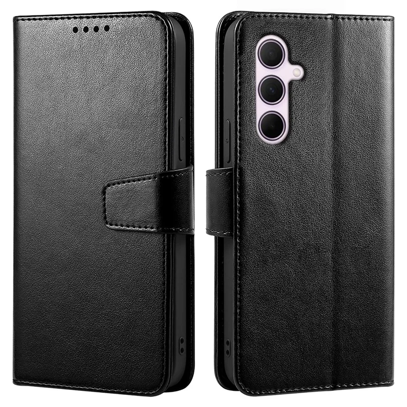 Coque pour Samsung Galaxy S24 FE, support, porte-cartes, portefeuille, étui en cuir pour téléphone - Noir
