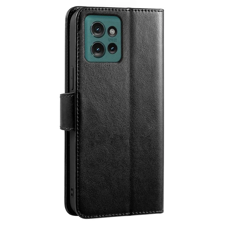 Für Motorola Edge 50 Neo 5G / Moto S50 5G Hülle Ständer Kartenfach Geldbörse Leder Handyhülle - Schwarz