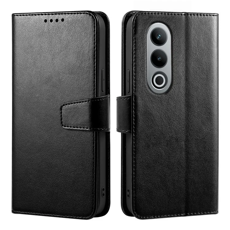 Étui pour OnePlus Nord CE4 5G avec support, porte-cartes et portefeuille en cuir - Noir