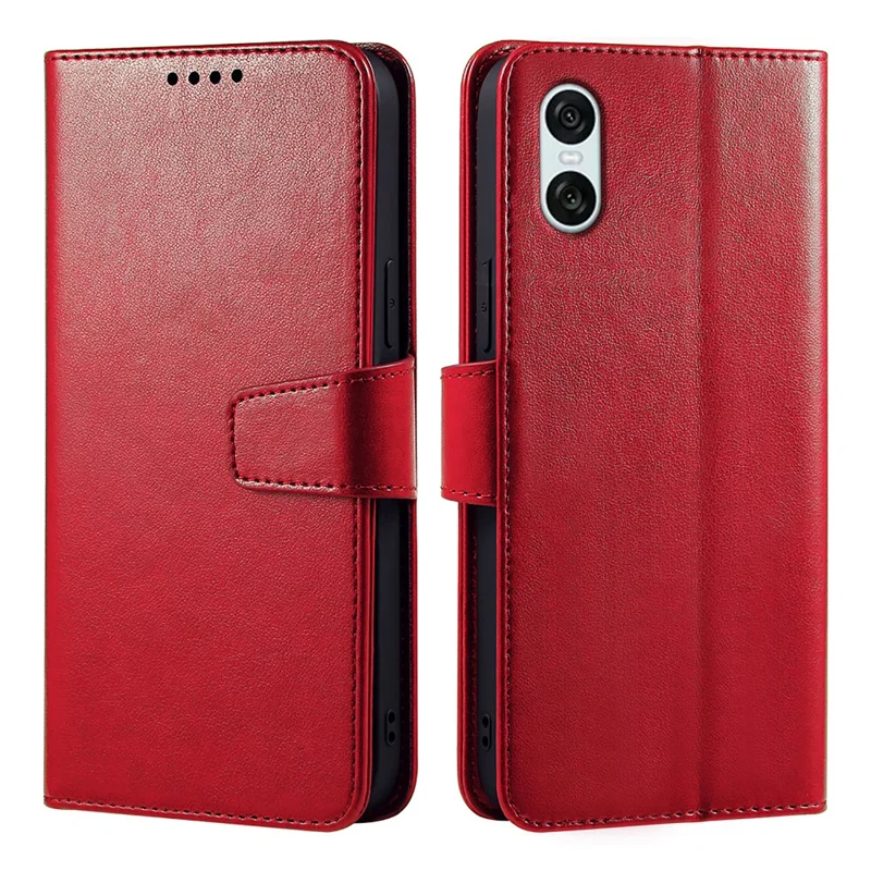For Sony Xperia 10 VI Case Stand Card Holder Wallet Leather Phone Cover - Red