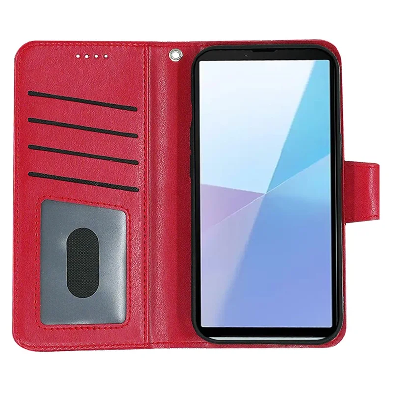 For Sony Xperia 10 VI Case Stand Card Holder Wallet Leather Phone Cover - Red