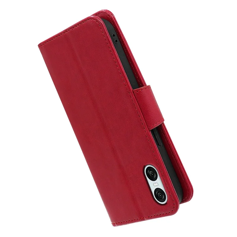 For Sony Xperia 10 VI Case Stand Card Holder Wallet Leather Phone Cover - Red