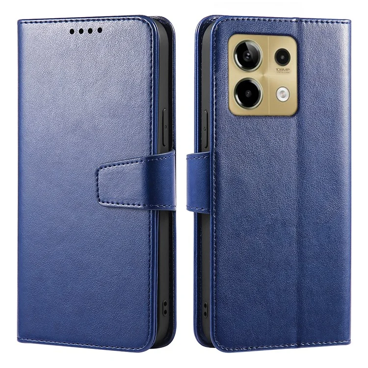 Étui pour Xiaomi Redmi Note 13 5G avec support, porte-carte et portefeuille en cuir - Bleu