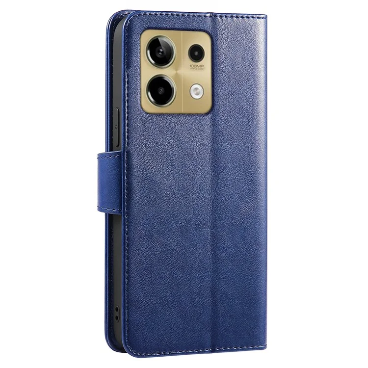 Étui pour Xiaomi Redmi Note 13 5G avec support, porte-carte et portefeuille en cuir - Bleu