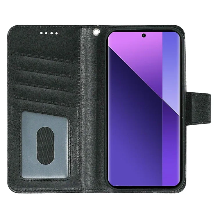 Для Xiaomi Redmi Note 13 Pro+ 5G Чехол Подставка Держатель для карт Бумажник Кожаный Чехол для телефона - Черный