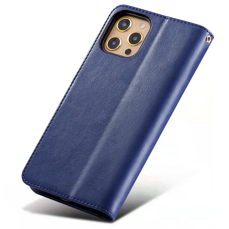Für iPhone 15 Pro Hülle Ständer Kartenfach Geldbörse Leder Handyhülle - Blau
