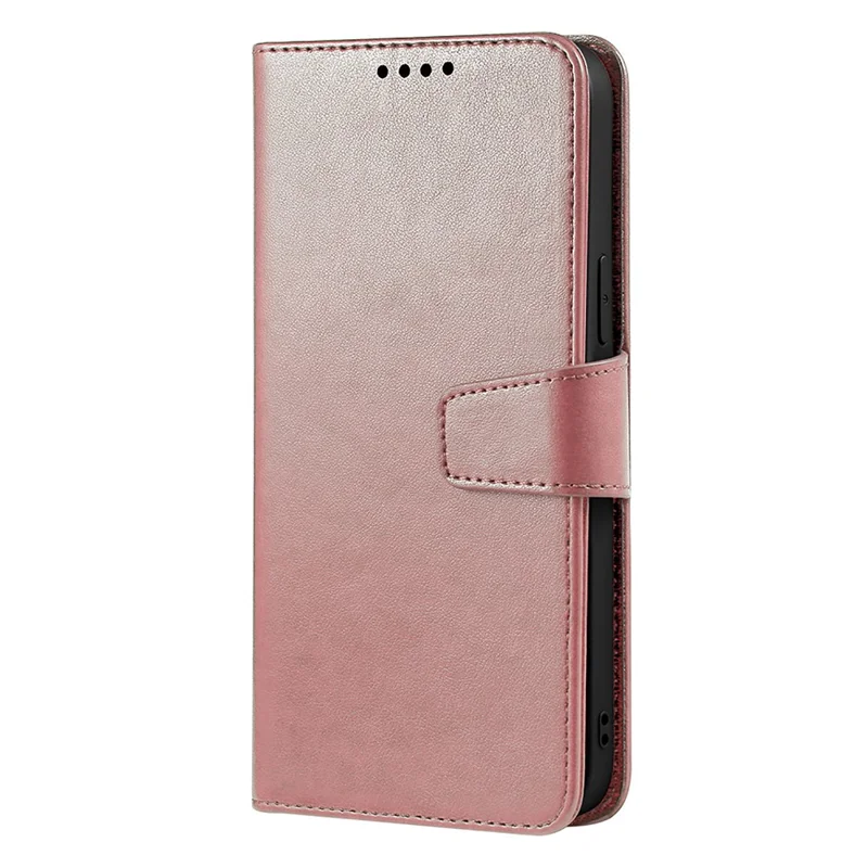 For iPhone 15 Case Stand Card Holder Wallet Leather Phone Cover - Rose Gold