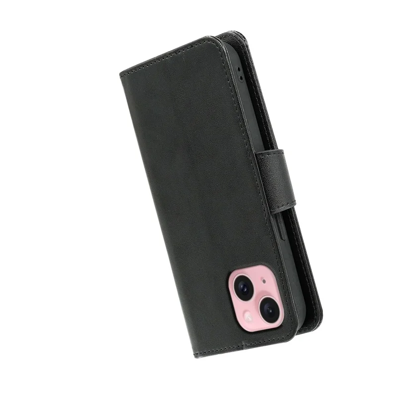 For iPhone 14 Case Stand Card Holder Wallet Leather Phone Cover - Black