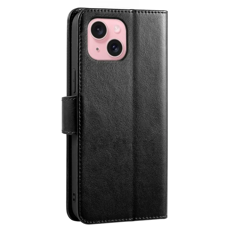For iPhone 13 Case Stand Card Holder Wallet Leather Phone Cover - Black