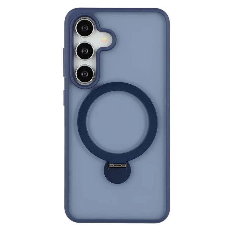 Funda para Samsung Galaxy S25 compatible con MagSafe, anillo giratorio, soporte y cubierta de teléfono de TPU + PC - Zafiro