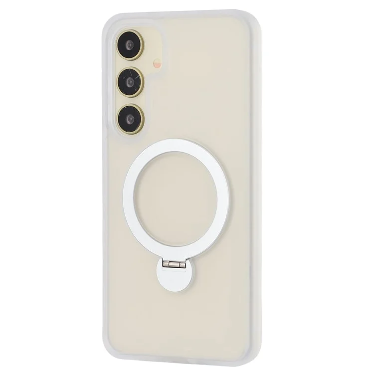 Custodia per Samsung Galaxy S25+ compatibile con MagSafe Anello rotante Supporto TPU + Copertura in PC - Trasparente