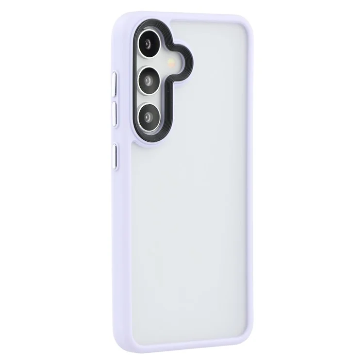 Coque pour Samsung Galaxy S25 Peau tactile mate anti-rayures PC + TPU Housse de protection arrière - Violet clair