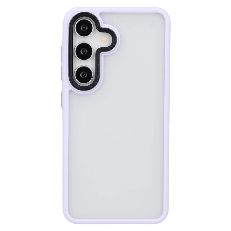 Coque pour Samsung Galaxy S25 Peau tactile mate anti-rayures PC + TPU Housse de protection arrière - Violet clair