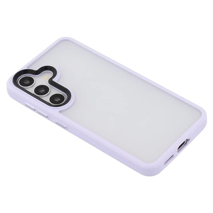 Coque pour Samsung Galaxy S25 Peau tactile mate anti-rayures PC + TPU Housse de protection arrière - Violet clair