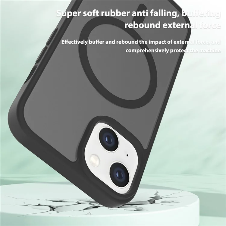 Coque compatible avec iPhone 14 / 13 avec cadre TPU compatible MagSafe et dos en acrylique - Noir