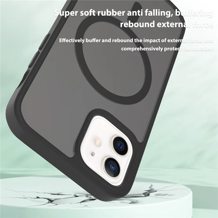 Custodia per iPhone 12 Pro / 12 compatibile con MagSafe, con cornice in TPU e retro in acrilico - Nero
