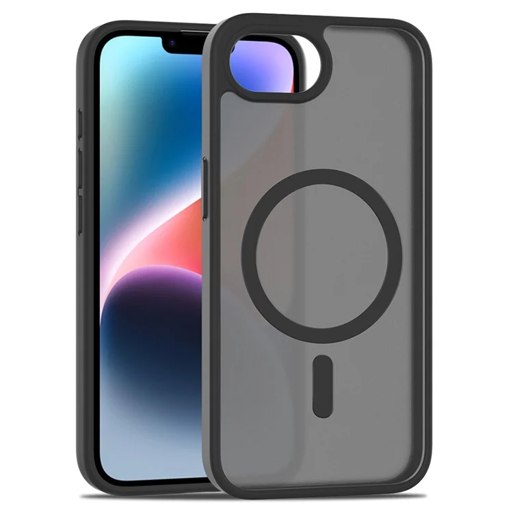 Funda para iPhone 16e compatible con MagSafe, marco de TPU y cubierta de teléfono con parte posterior de acrílico, tacto - Negro