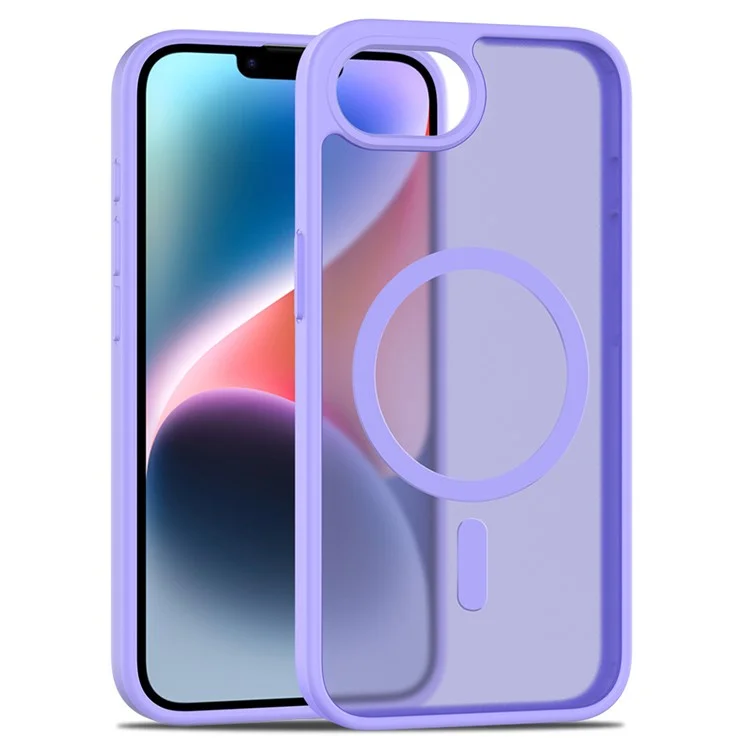 Coque compatible avec iPhone 16e avec cadre TPU MagSafe et dos en acrylique - Violet