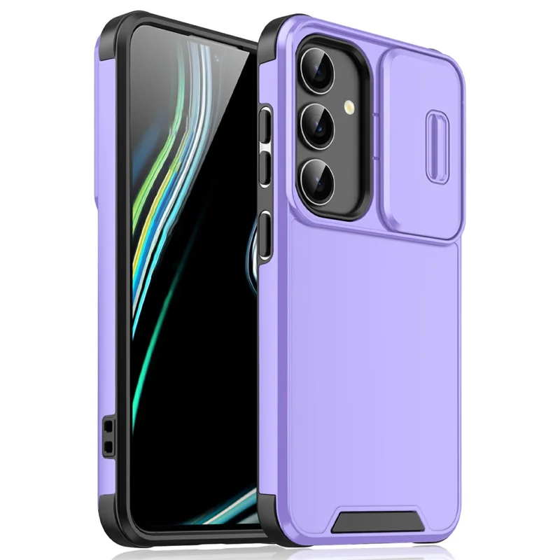 For Samsung Galaxy A56 5G  /  A36 5G Case PC + TPU Shell with Slide Camera Phone Cover - Purple