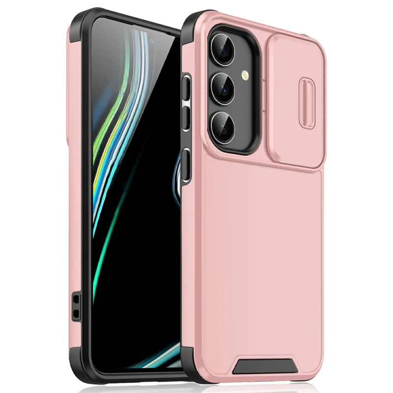 For Samsung Galaxy A56 5G  /  A36 5G Case PC + TPU Shell with Slide Camera Phone Cover - Pink