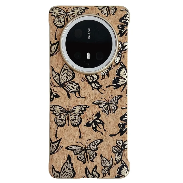 Coque de téléphone pour Huawei Mate 70 Pro+ / Mate 70 Pro en PC compatible avec MagSafe, avec motif gaufré - Papillon doré