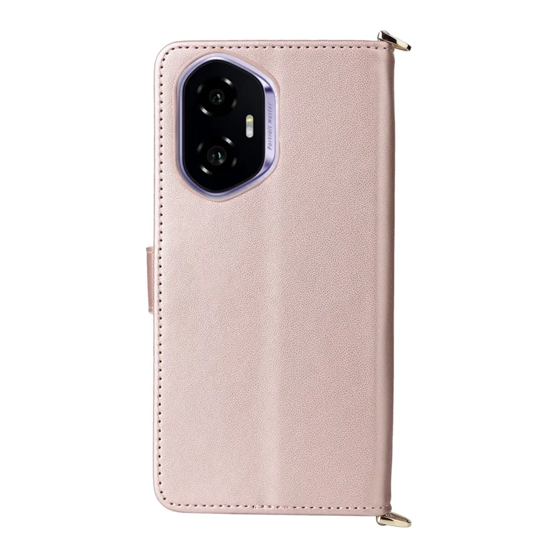 Capa de couro para celular com alça de ombro For Honor 300 - Rosa