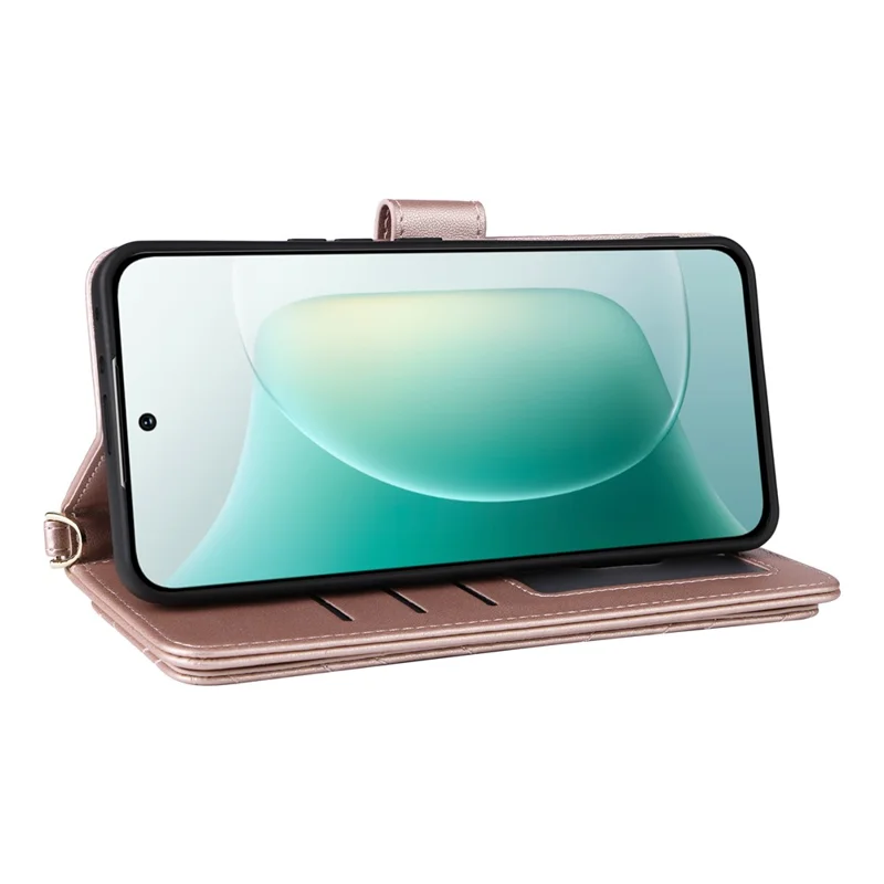 Capa de couro para celular com alça de ombro For Honor 300 - Rosa