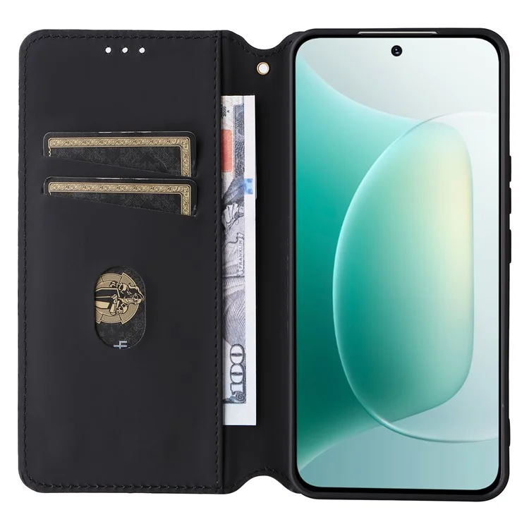 For Honor 300 Wallet Case Rhombus Imprinted Leather Phone Cover - Silver