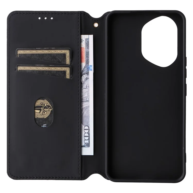 For Honor 300 Wallet Case Rhombus Imprinted Leather Phone Cover - Silver