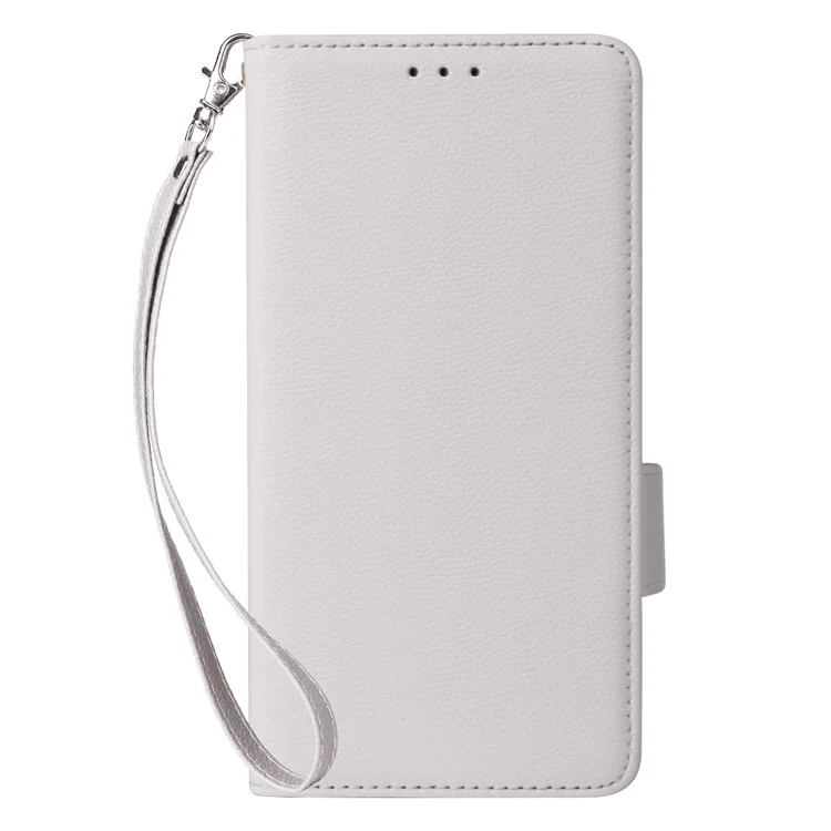 Custodia per Motorola Moto G05 4G / E15 4G, texture in pelle di litchi, portafoglio a libro in pelle PU - Bianco