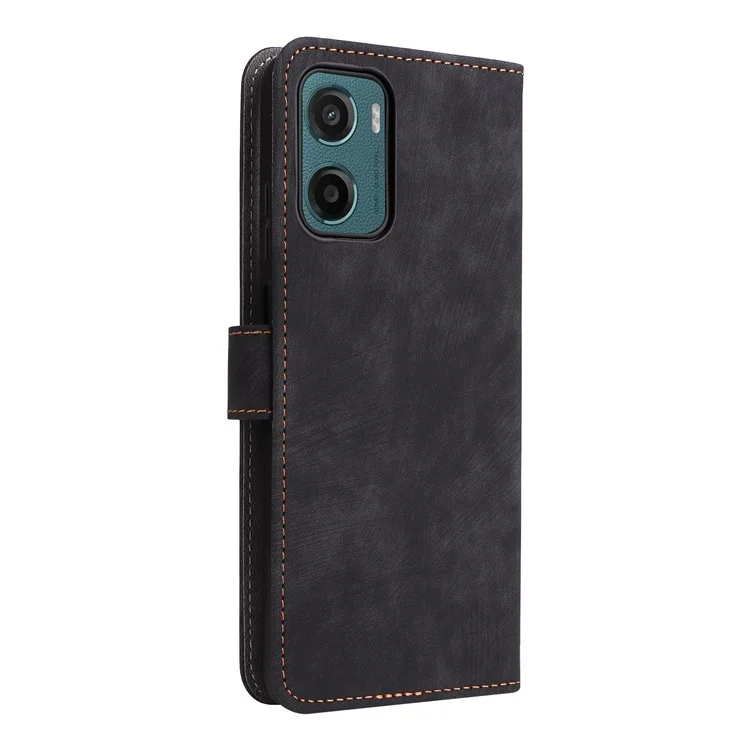 Custodia portafoglio per Motorola Moto G05 4G / E15 4G, con blocco RFID, in pelle PU, con supporto vista - Nero