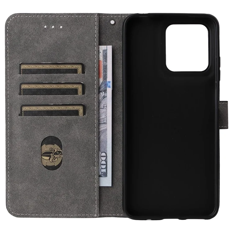 For Motorola Moto G15 Power 4G  /  G15 4G Wallet Case RFID Blocking PU Leather Cover Stand View - Black