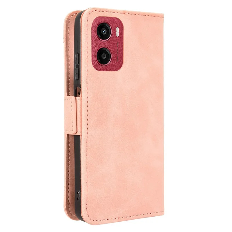 For Motorola Moto G05 4G  /  E15 4G Leather Case Phone Wallet Cover with Multiple Card Slots - Pink