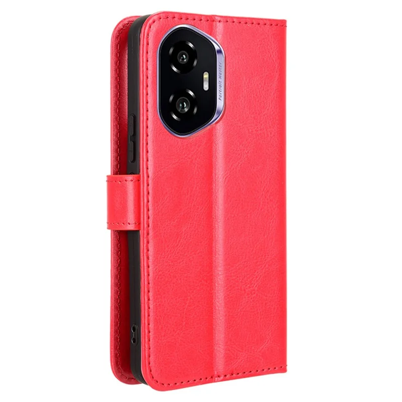 For Honor 300 Etui med vildhestmønster PU-læder telefonwalletdækning - Rød