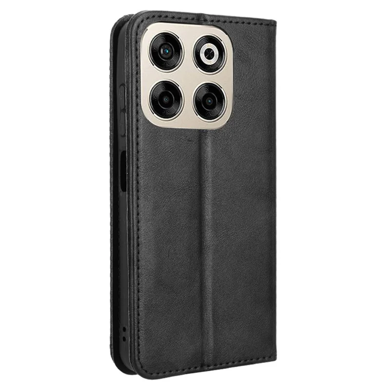 Étui portefeuille en cuir pour ZTE Blade V70 / nubia V70, support, texture rétro, housse de téléphone - Noir