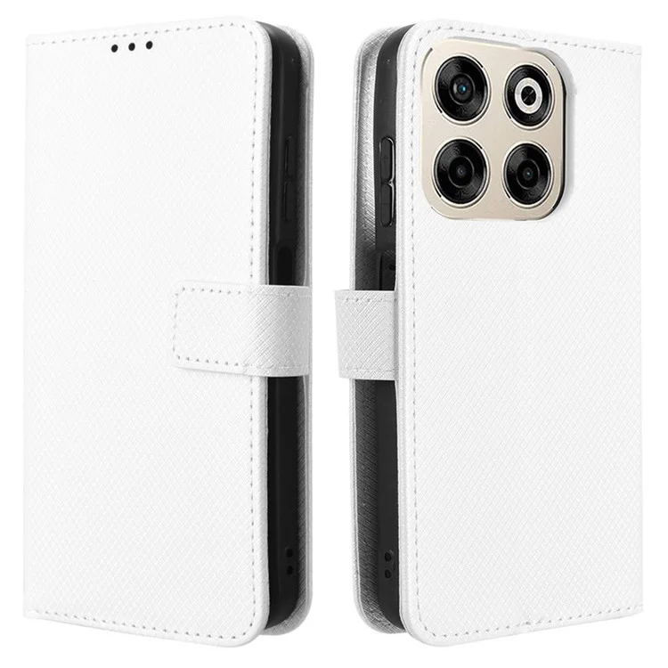 Étui pour ZTE Blade V70 / nubia V70 en cuir PU à texture diamantée - Blanc
