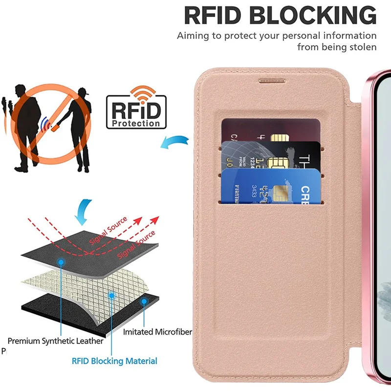 For Google Pixel 9a Magnetic Case Rhombus PU Leather Phone Cover - Pink