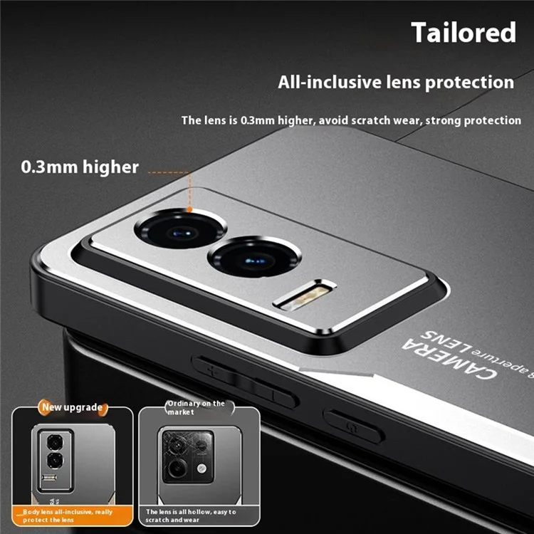 Capa de telefone For Honor GT Alumínio Liga TPU PC Capa traseira - Ouro