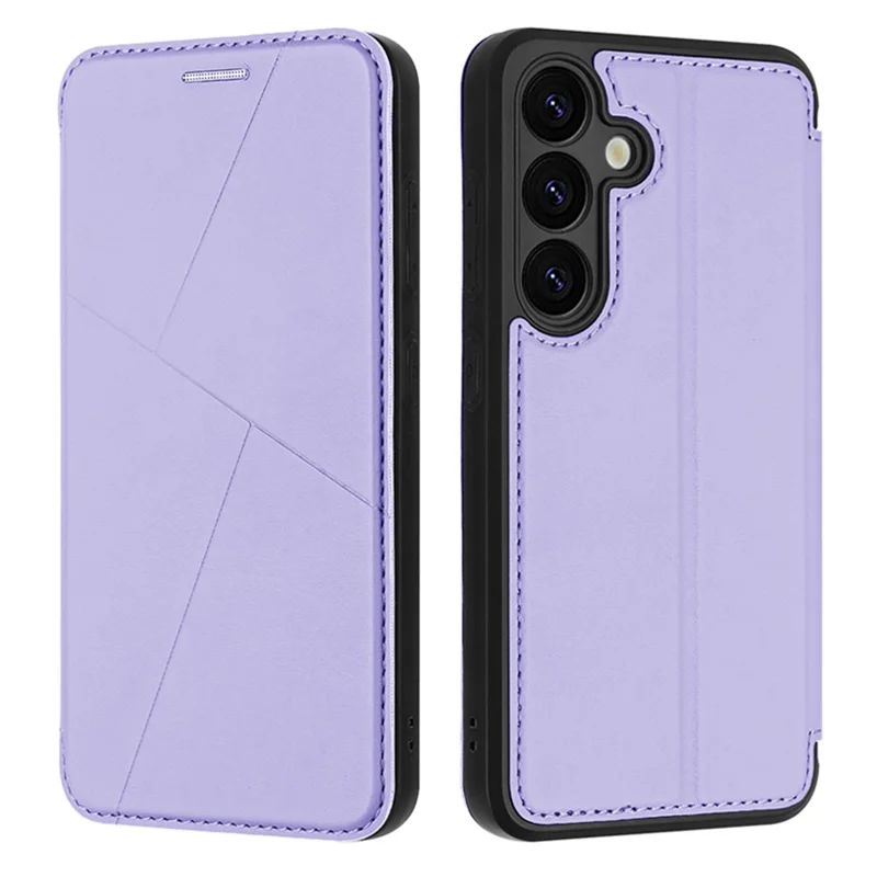 Hülle für Samsung Galaxy S25+ Magnetverschluss Kartenfach Leder Flip Handyhülle - Lila