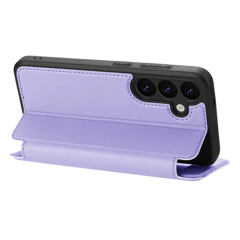 Hülle für Samsung Galaxy S25+ Magnetverschluss Kartenfach Leder Flip Handyhülle - Lila