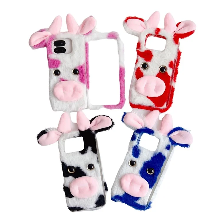 Capa para Google Pixel 9 Pro Fold 5G, fofa e fofa de vaca no inverno, com revestimento interno de TPU - Preta