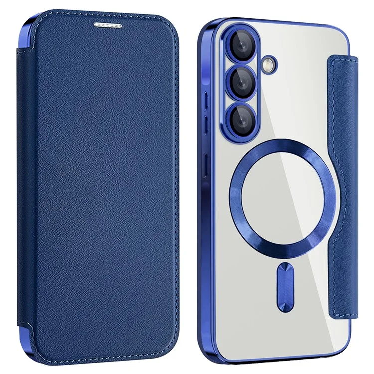 Étui pour Samsung Galaxy A36 5G compatible avec MagSafe, avec protection RFID en cuir - Saphir