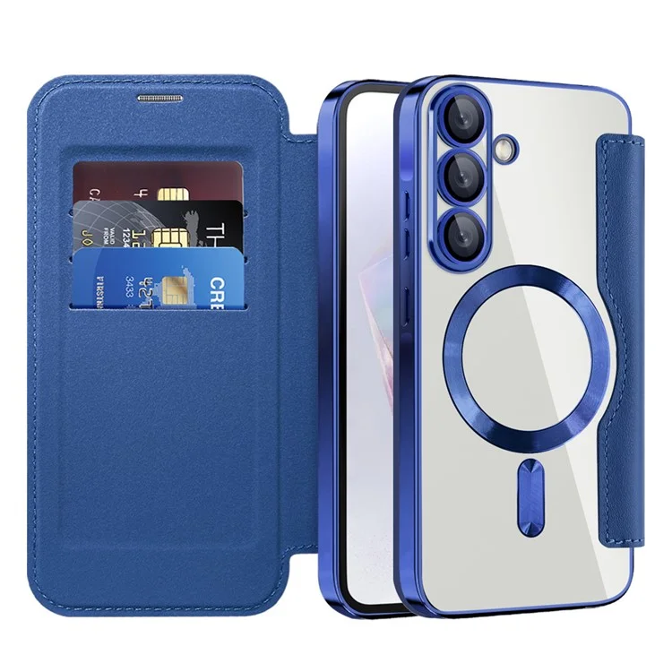 Étui pour Samsung Galaxy A36 5G compatible avec MagSafe, avec protection RFID en cuir - Saphir