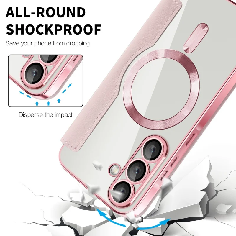 For Samsung Galaxy A36 5G Magnetic Case RFID Blocking Leather Phone Cover - Pink