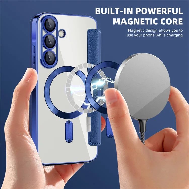 Чехол для Samsung Galaxy A36 5G совместимый с MagSafe, кожаный чехол в форме ромба - Сапфир
